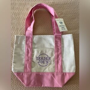 Pink & Cream Canvas Tote Bag